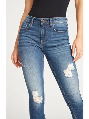 Vigoss Jeans Women Size 28 Jagger Skinny Mid Rise Distressed Blue Medium Wash